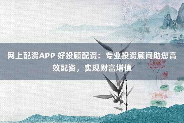 网上配资APP 好投顾配资：专业投资顾问助您高效配资，实现财富增值