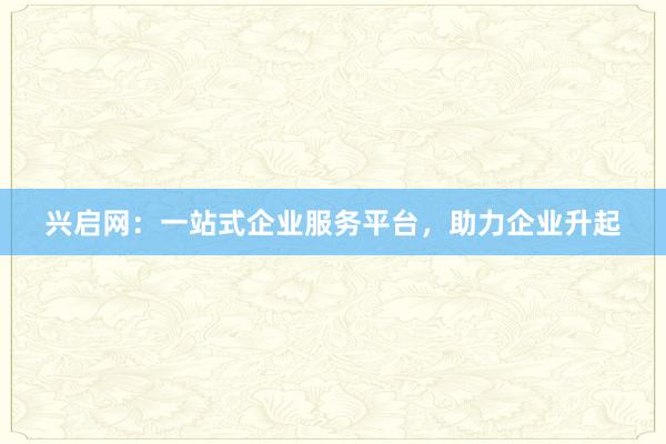 兴启网：一站式企业服务平台，助力企业升起