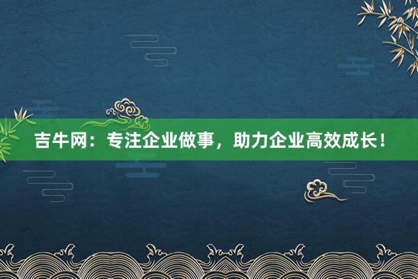 吉牛网：专注企业做事，助力企业高效成长！