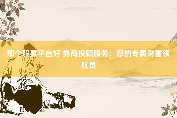 那个股票平台好 券商投顾服务:您的专属财富领航员